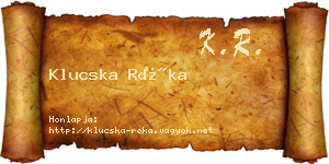 Klucska Réka névjegykártya