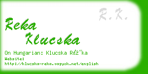 reka klucska business card